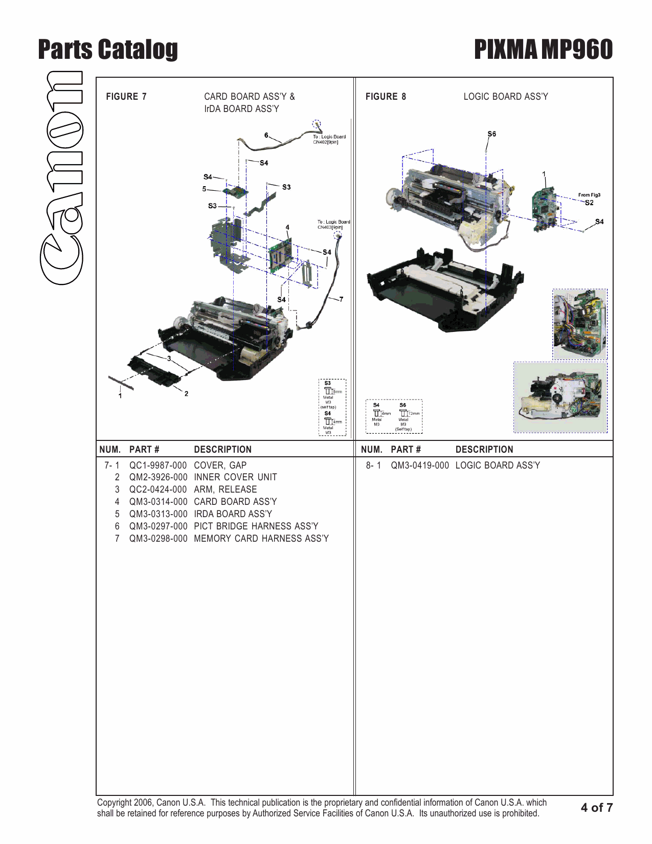 Canon PIXMA MP960 Parts Catalog-5